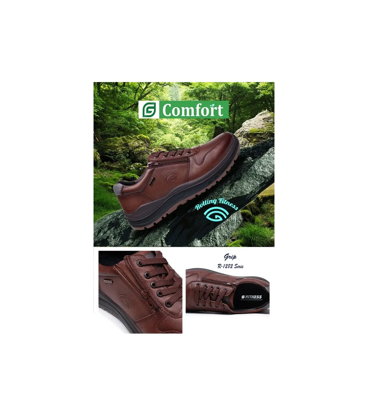 G COMFORT Leather Waterproof Sneakers - Brown R1282