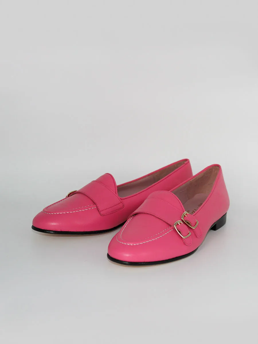 Gala Women's Hydrangea-Colored Double Buckle Loafers.