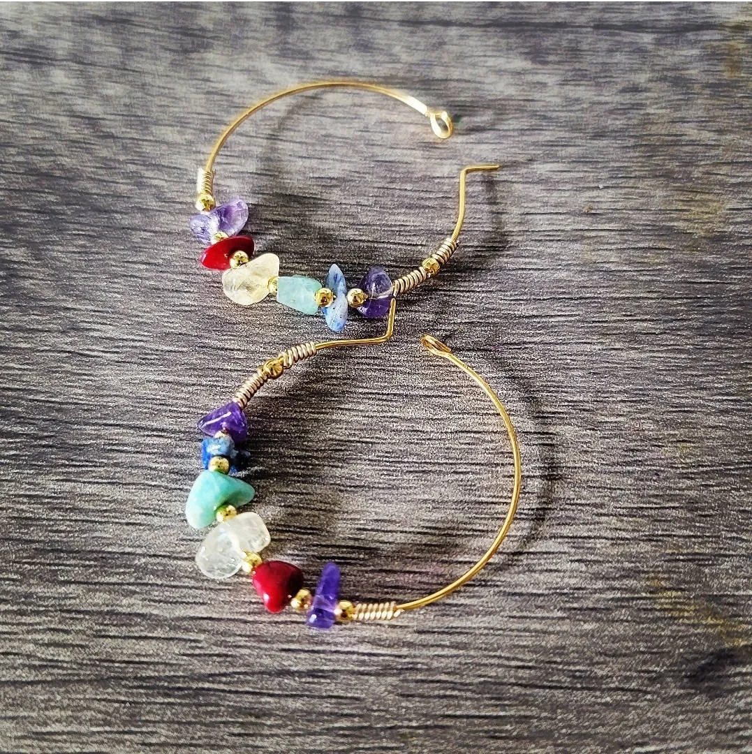 Gemstone Hoop Earrings by Island Girl Art