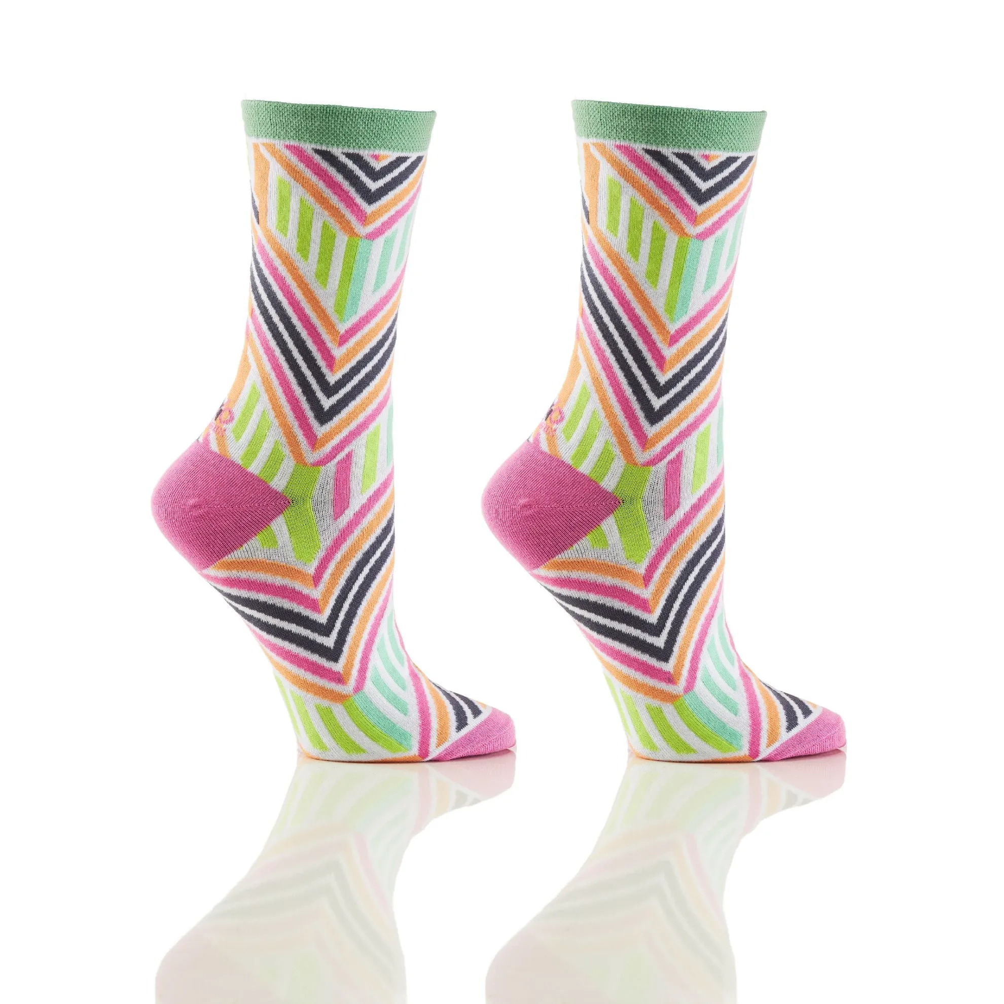 Geo Striped Women's Crew Socks