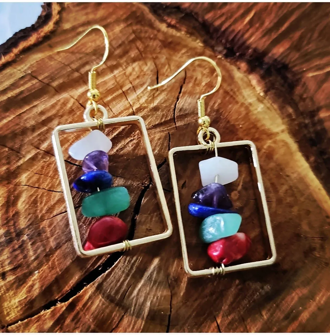 Geometric Chakra Earrings - Island Girl Art