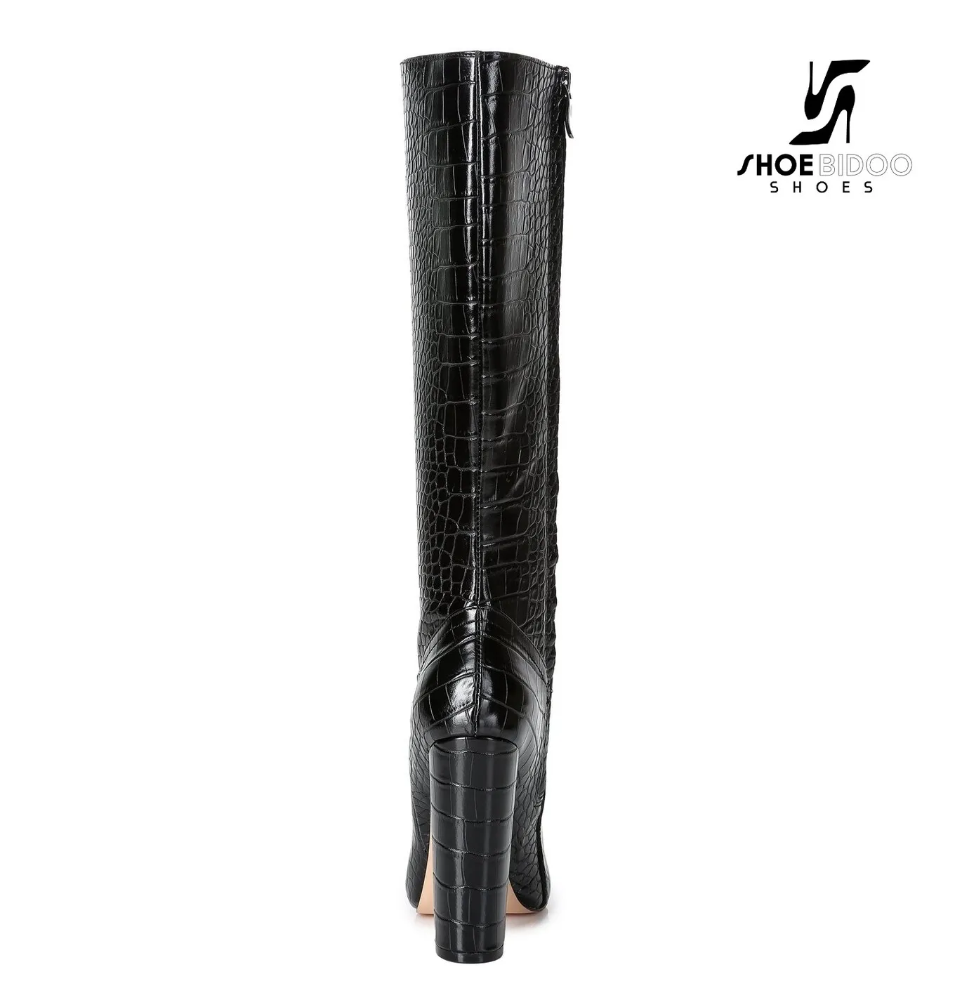 Giaro knee boots TAKEN in black croco with 12cm heels