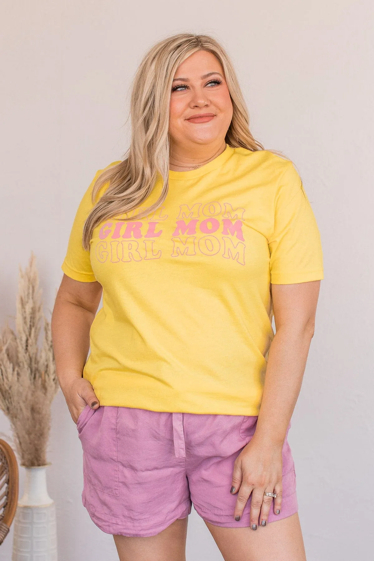 Graphic Tee Girl Mom Yellow