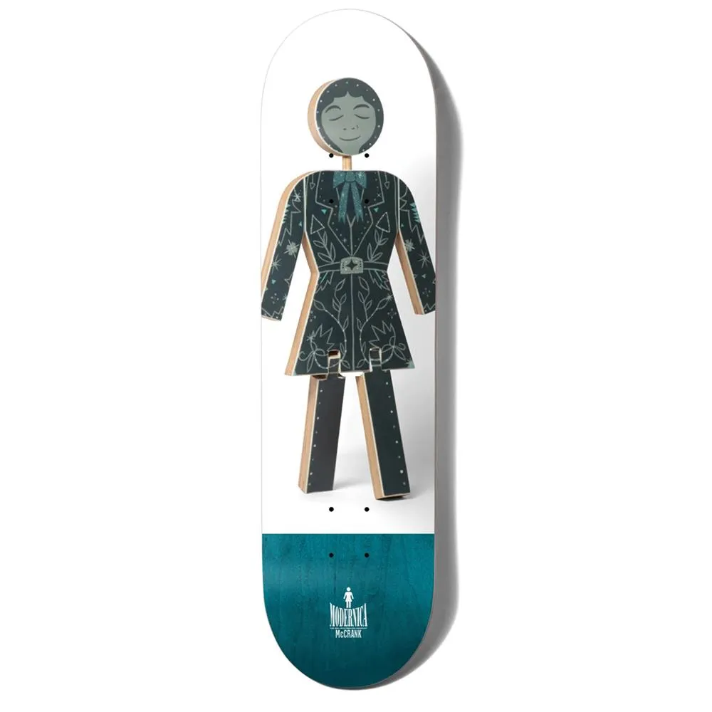 Girl Skateboards Modernica OG Rick McCrank Skateboard Deck Blue White 8.5