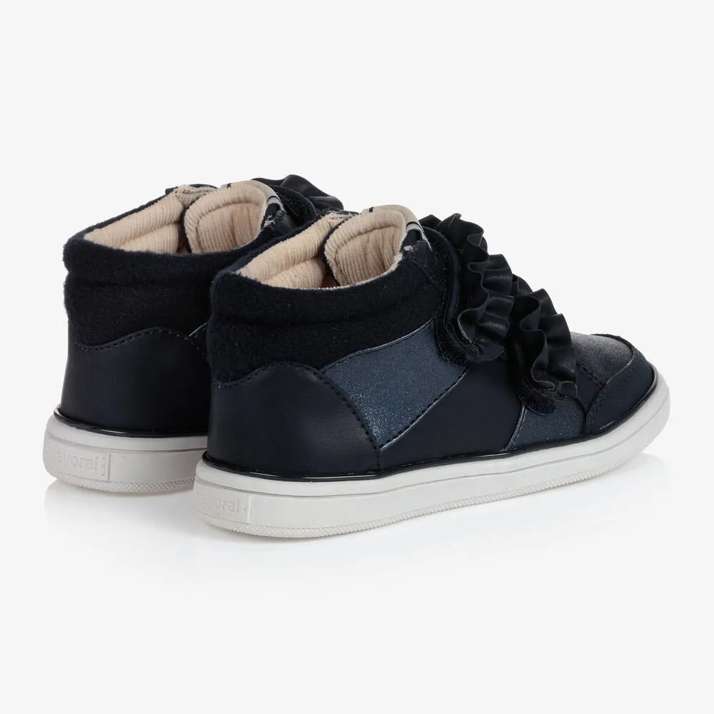 Girls Blue High-Top Trainers