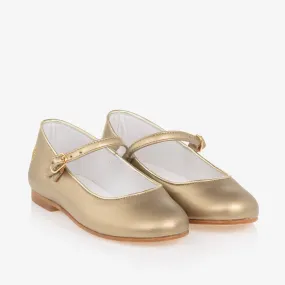 Girls Gold Mary Jane Pumps