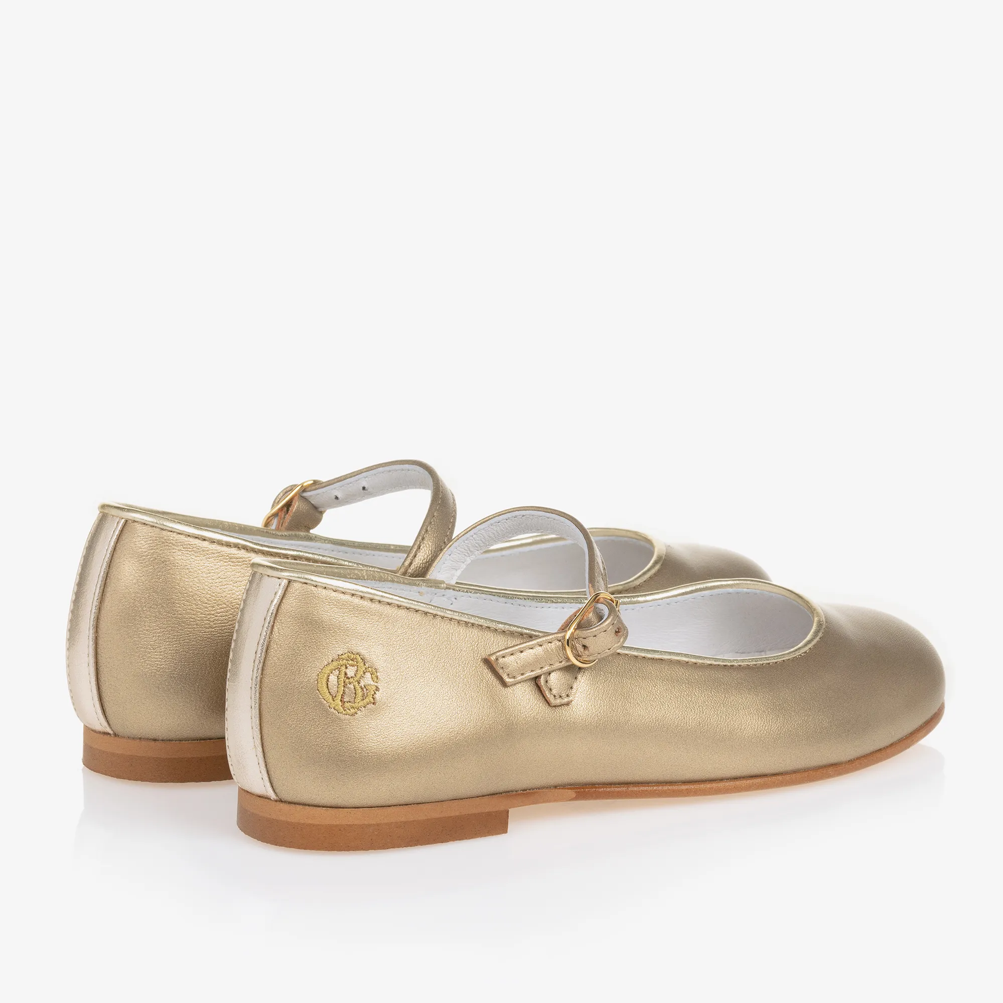 Girls Gold Mary Jane Pumps