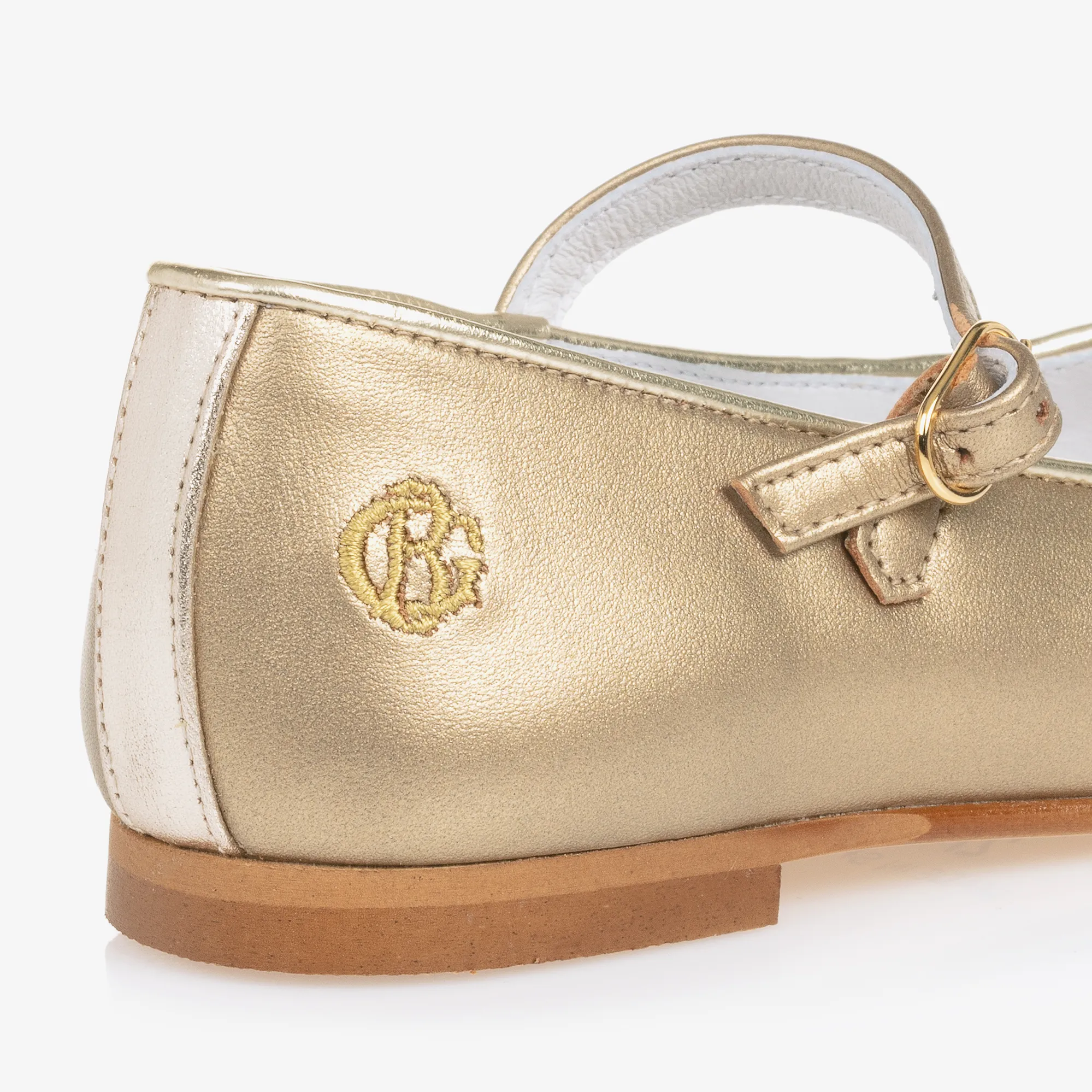 Girls Gold Mary Jane Pumps