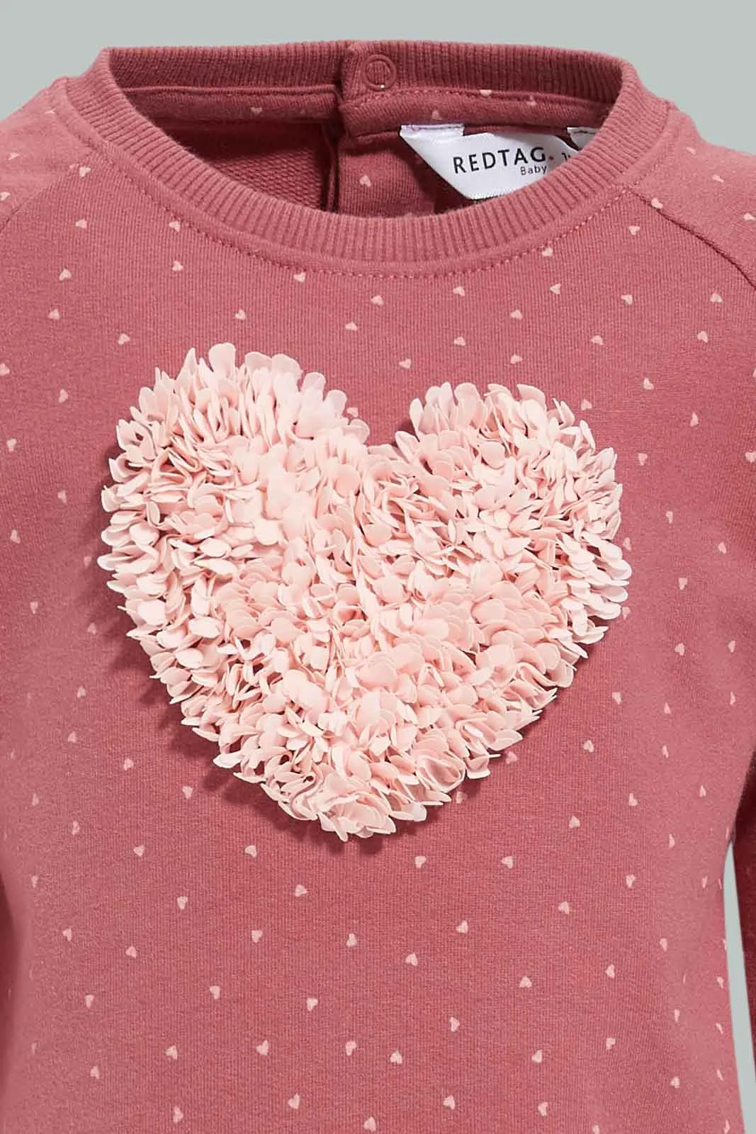 Girls Pink Embellished Sweatshirt