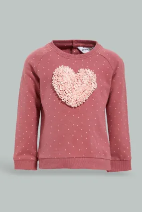 Girls Pink Embellished Sweatshirt