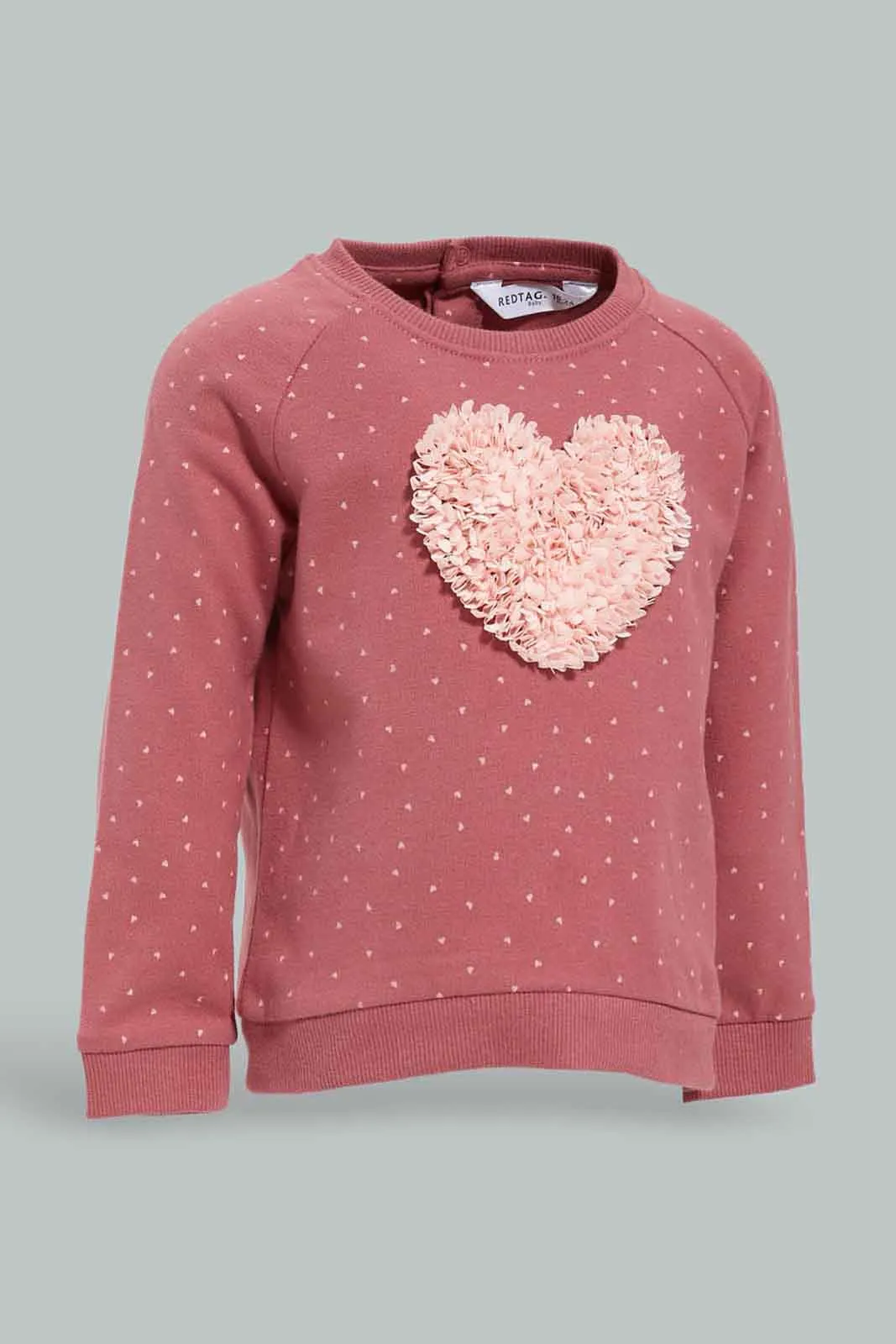 Girls Pink Embellished Sweatshirt