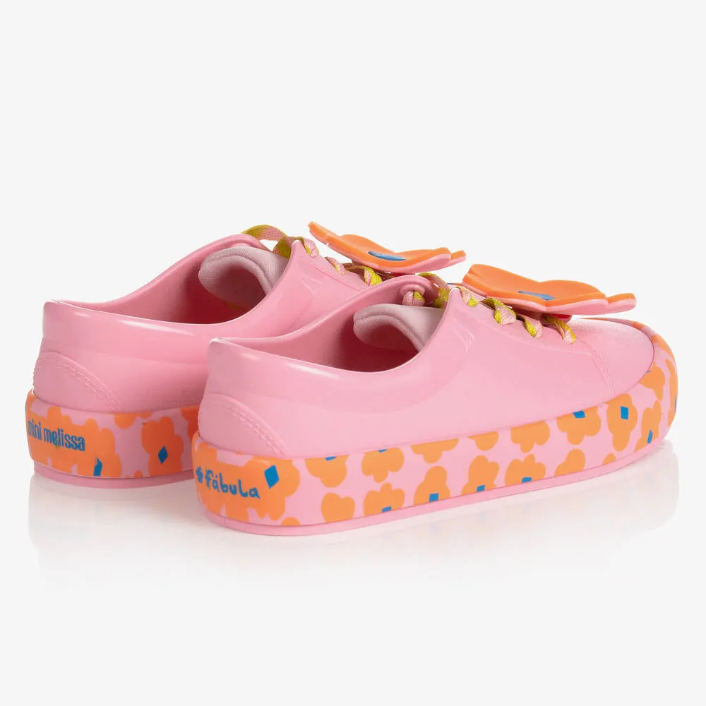 Girls Pink Floral Jelly Trainers