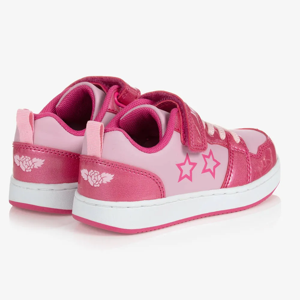 Girls Pink Velcro Trainers