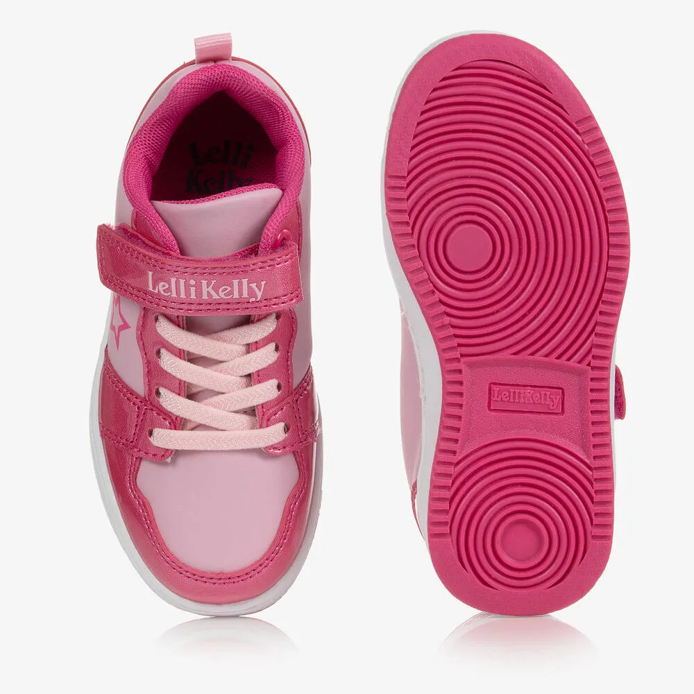 Girls Pink Velcro Trainers