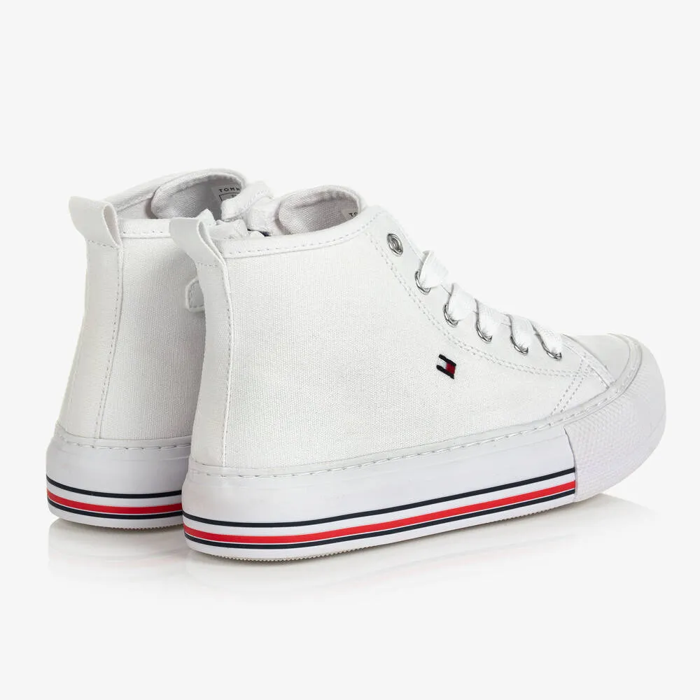 Girls White High-Top Trainers