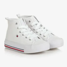 Girls White High-Top Trainers