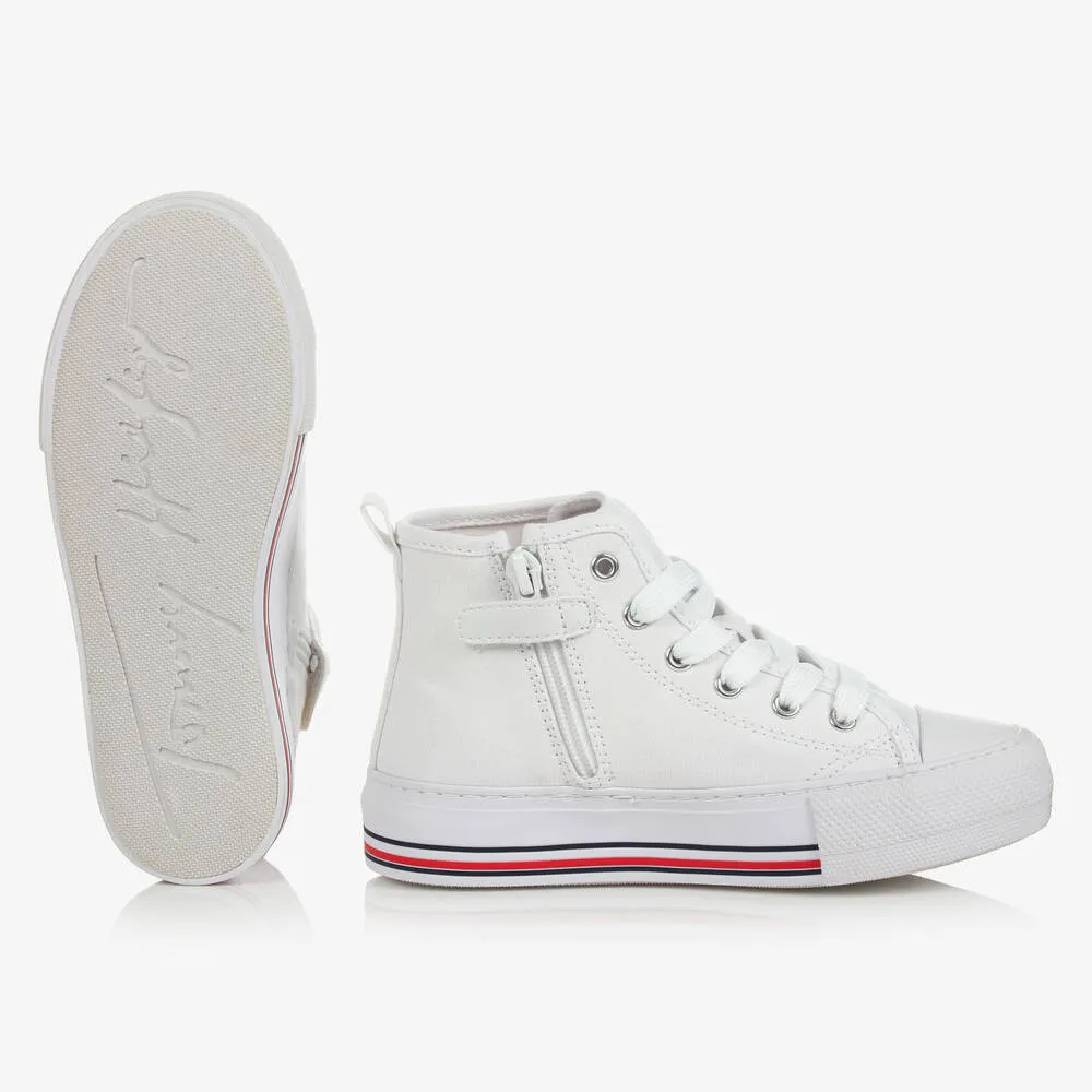 Girls White High-Top Trainers