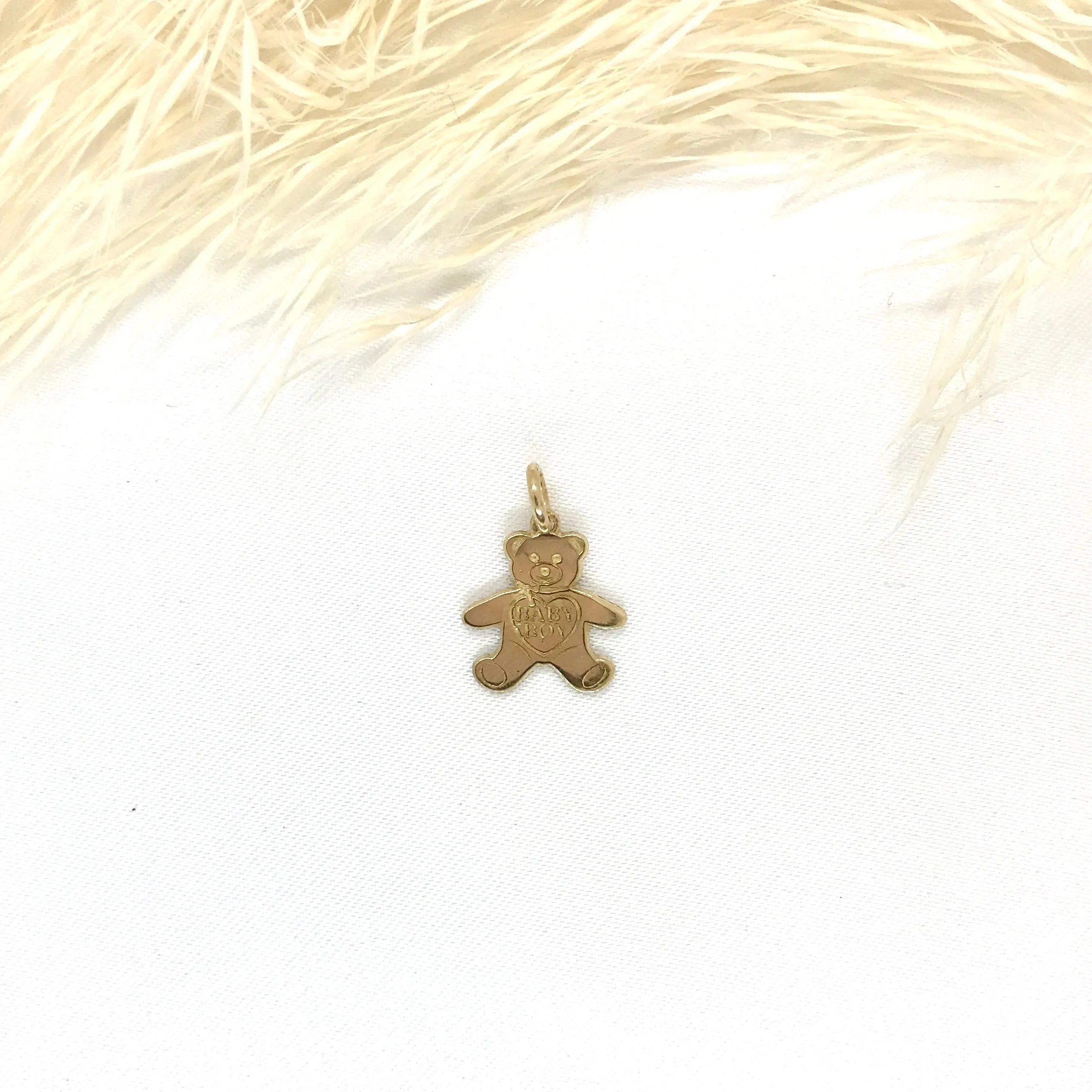 Gold Teddy Bear Pendant for Baby Boy or Baby Girl in 10k Gold