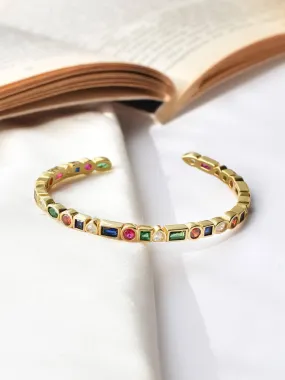 Gold Multicolored Cuff Bracelet