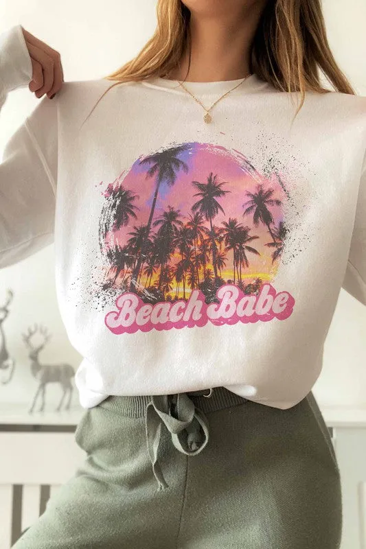 Graphic Sweatshirt for Beach Babes Sunset Summer