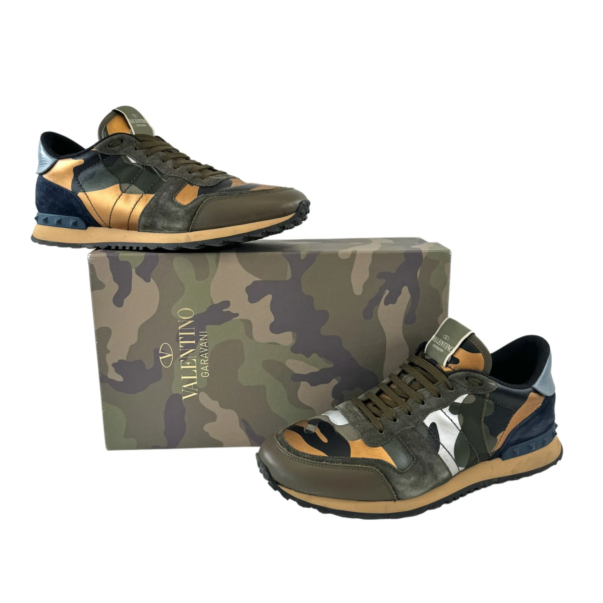 Green Men's Rockrunner Camo Low Trainers Size EU 45 / UK 11