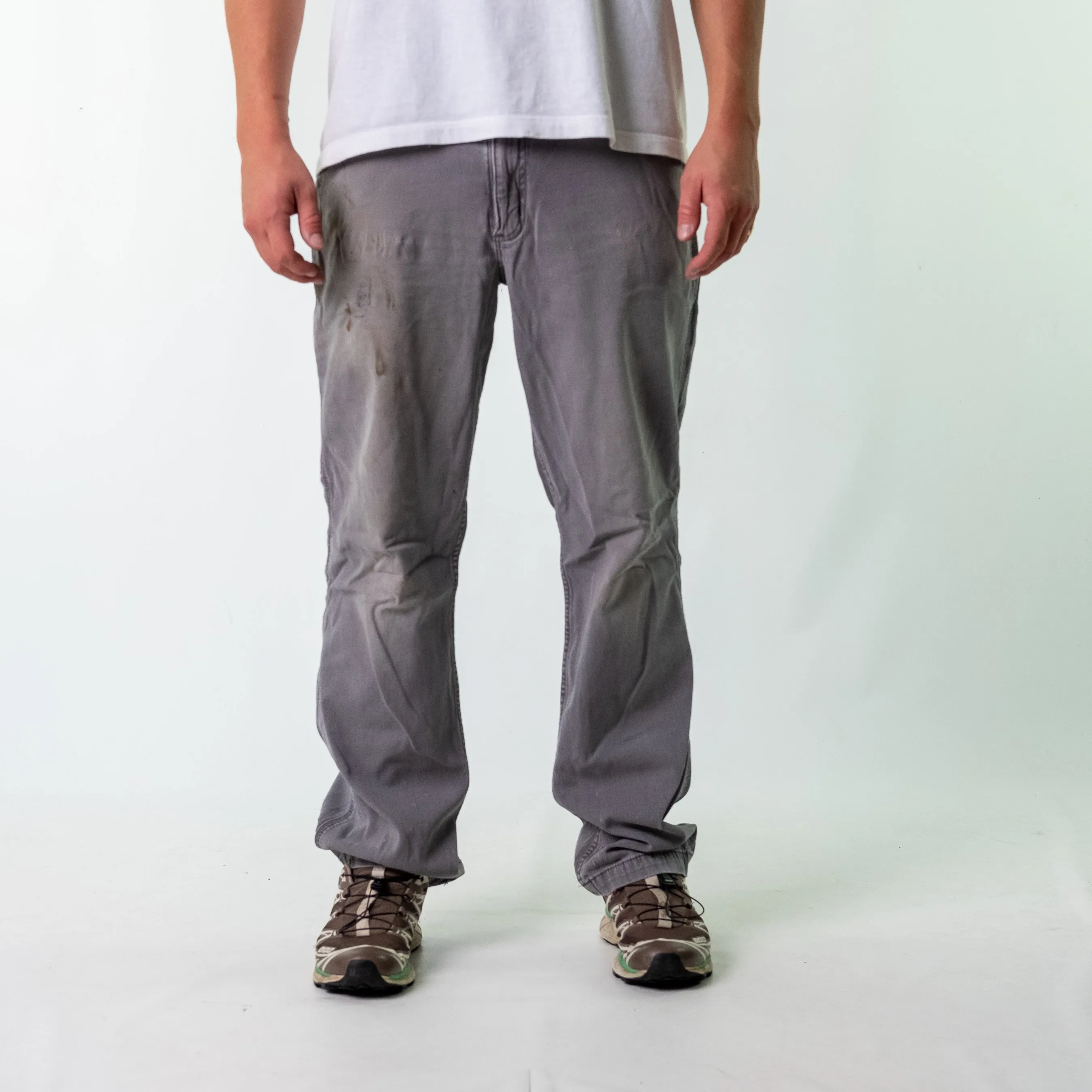 Grey y2ks Carhartt Canvas Carpenter Jeans Baggy Pants (36x34)