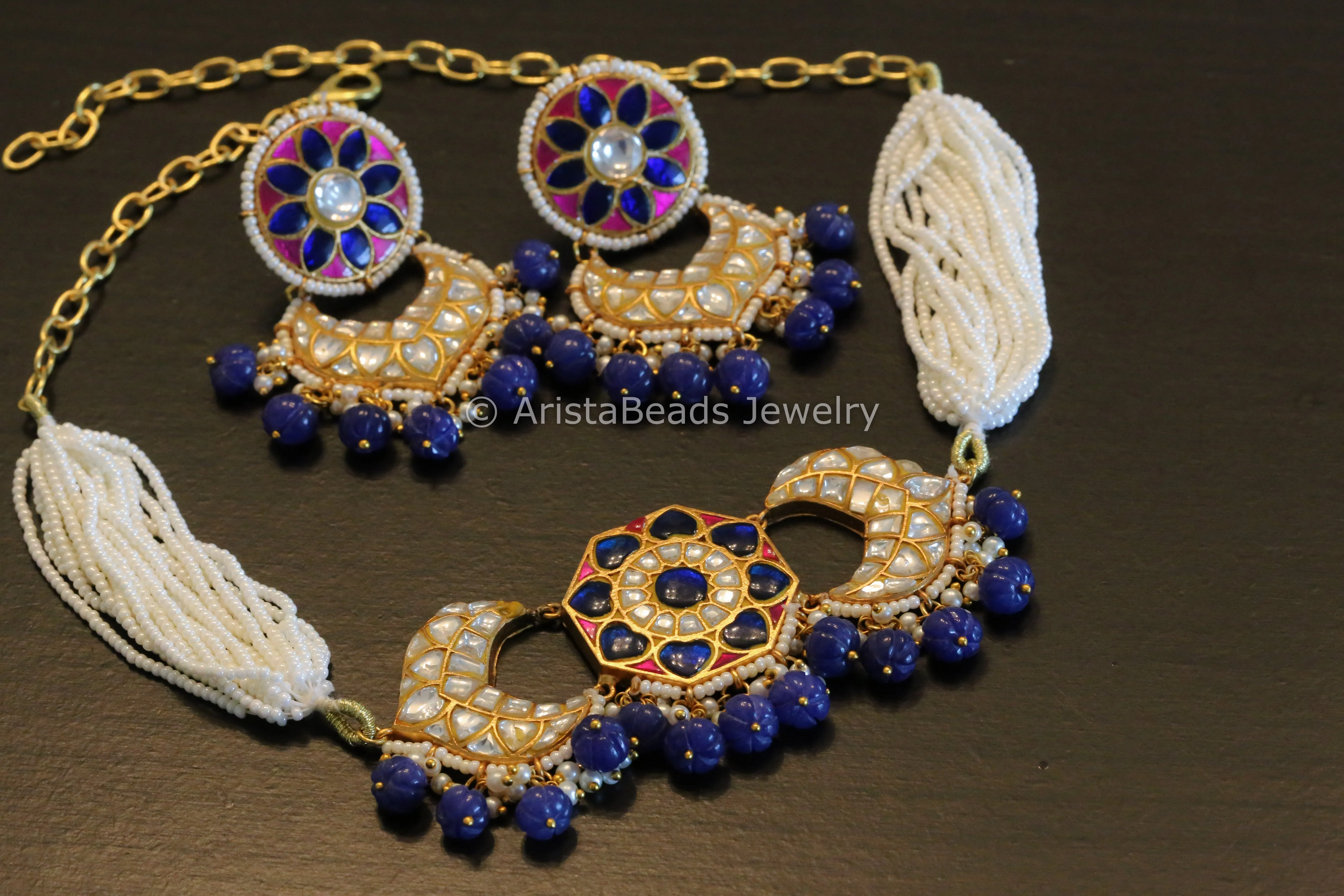 Handmade Jadau Kundan Necklace Set