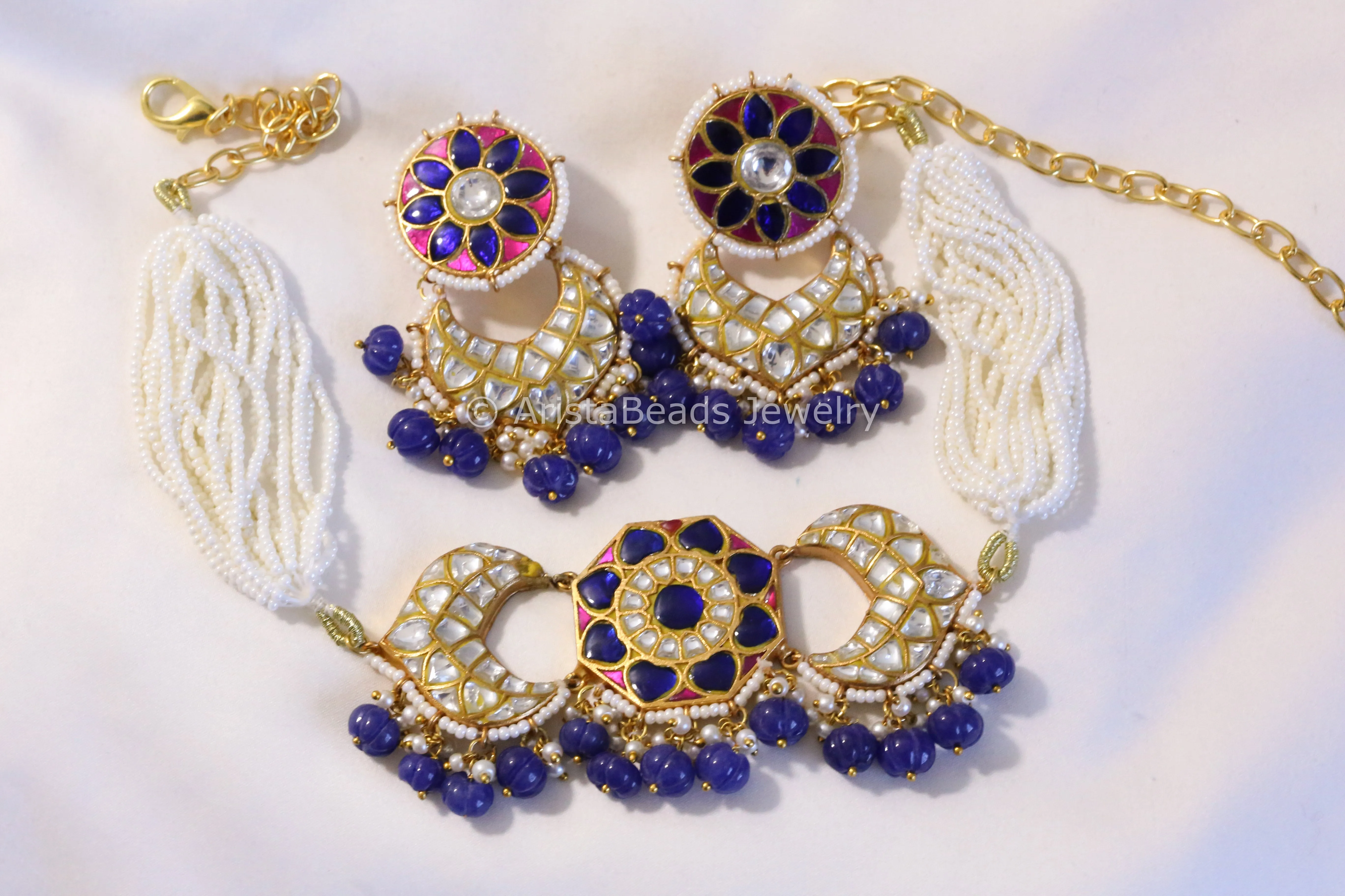 Handmade Jadau Kundan Necklace Set