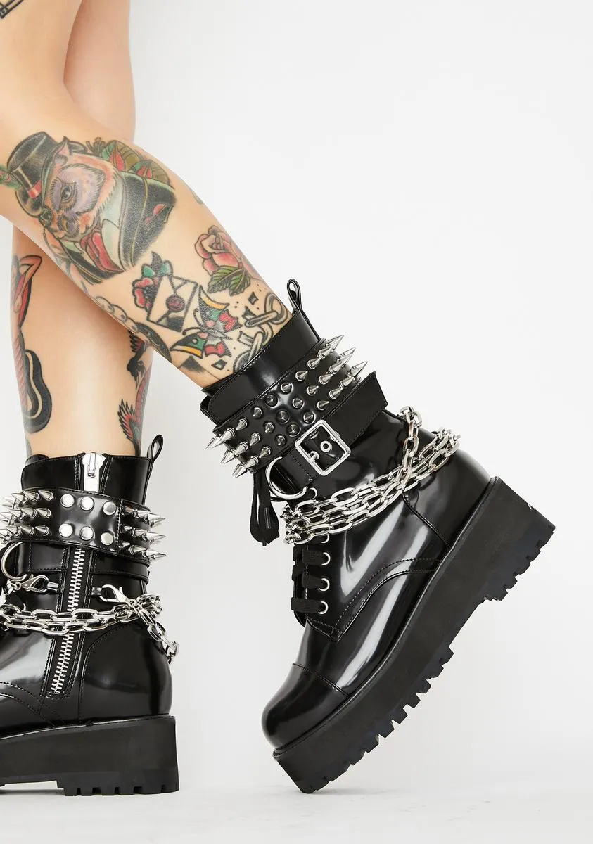 Hardcore Commandments spiked combat boots