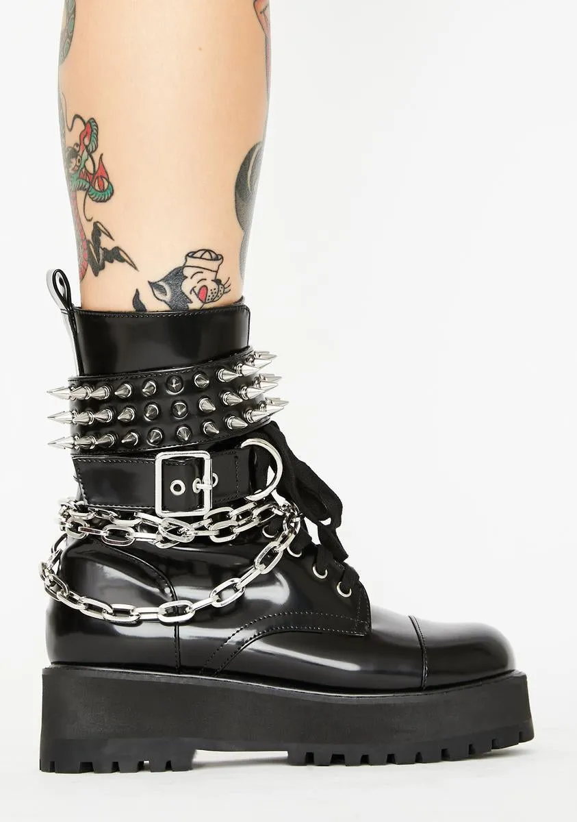 Hardcore Commandments spiked combat boots