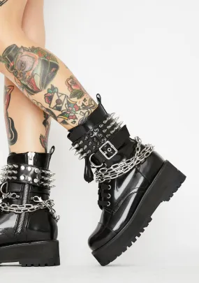 Hardcore Commandments spiked combat boots