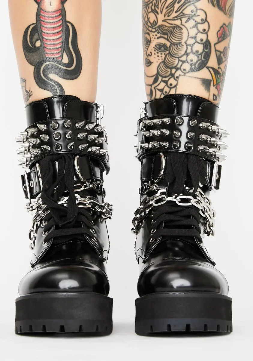 Hardcore Commandments spiked combat boots