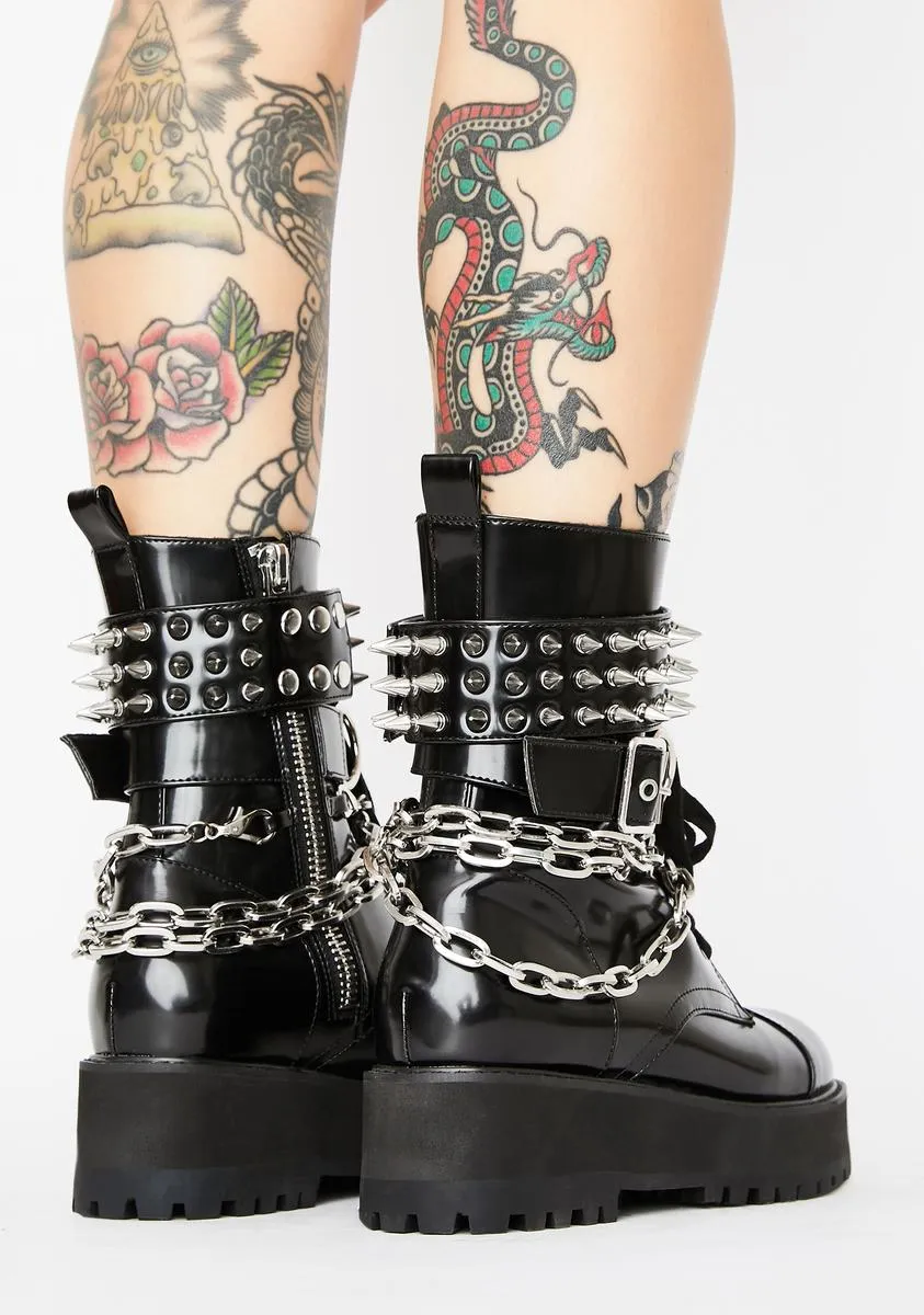 Hardcore Commandments spiked combat boots