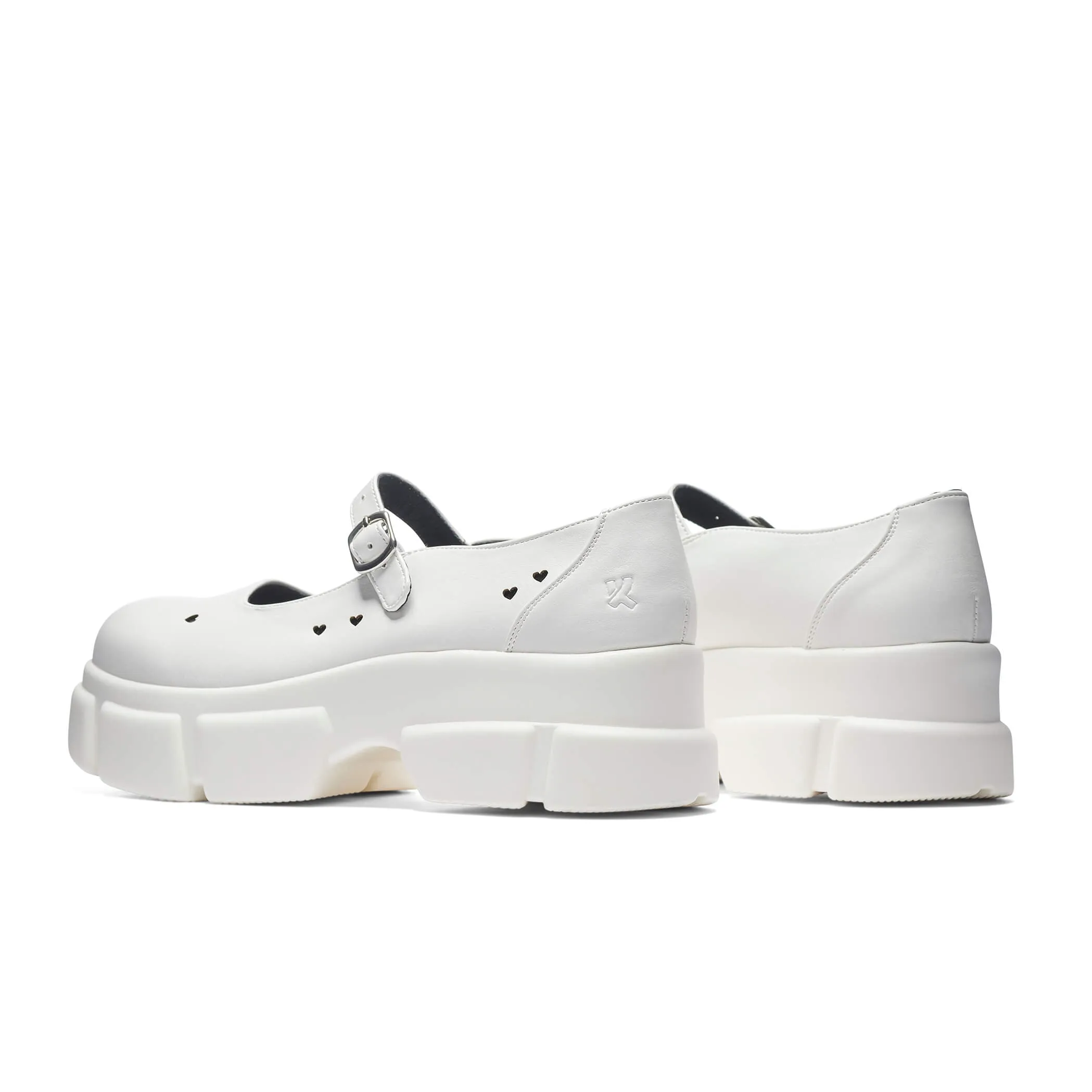 Harmony Heart Mary Jane Shoes - White