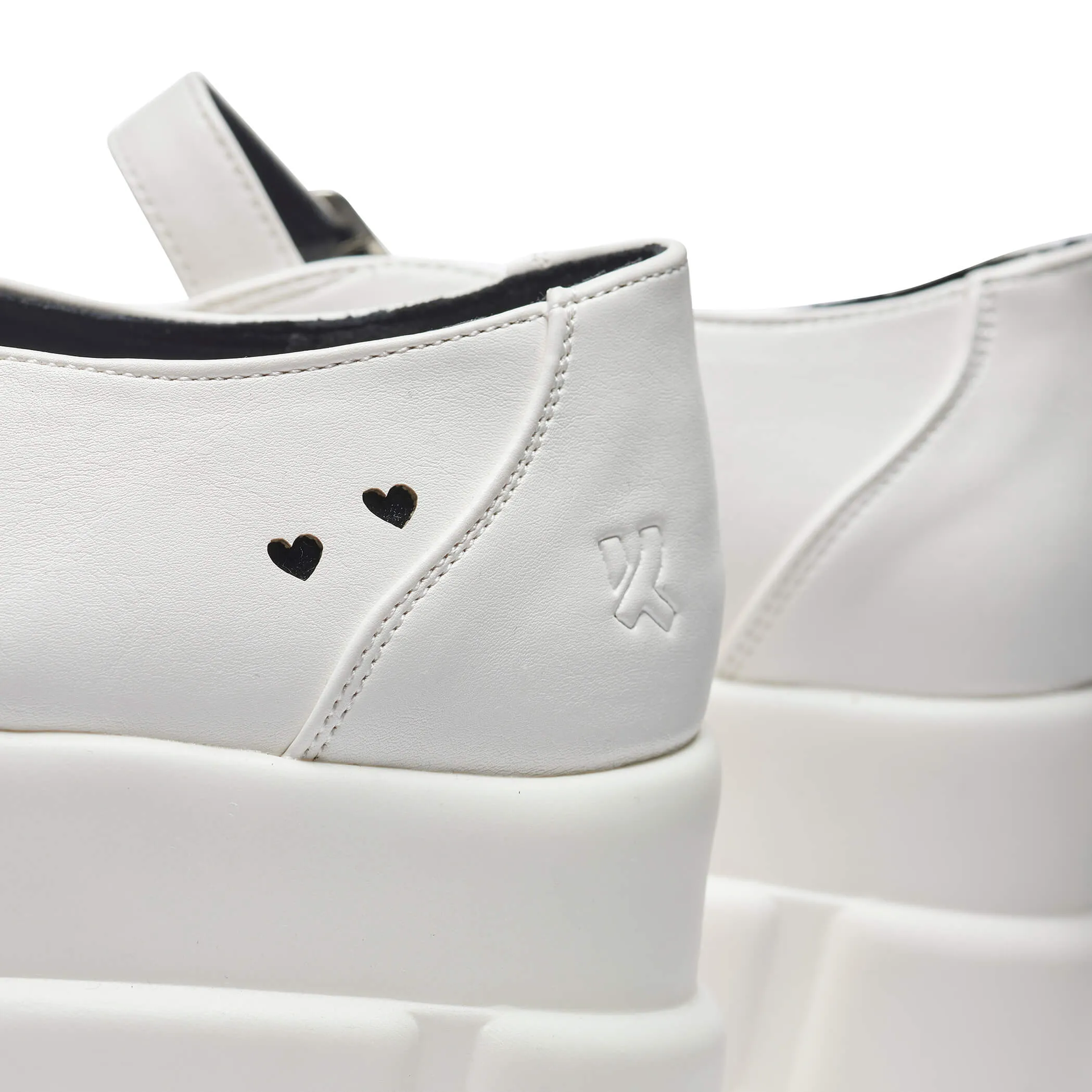 Harmony Heart Mary Jane Shoes - White