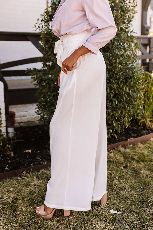 Hazelle High Waist Trousers In White