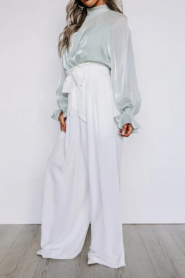 Hazelle High Waist Trousers In White