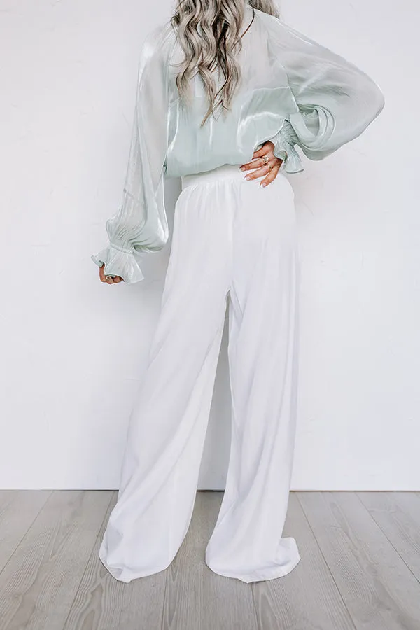 Hazelle High Waist Trousers In White