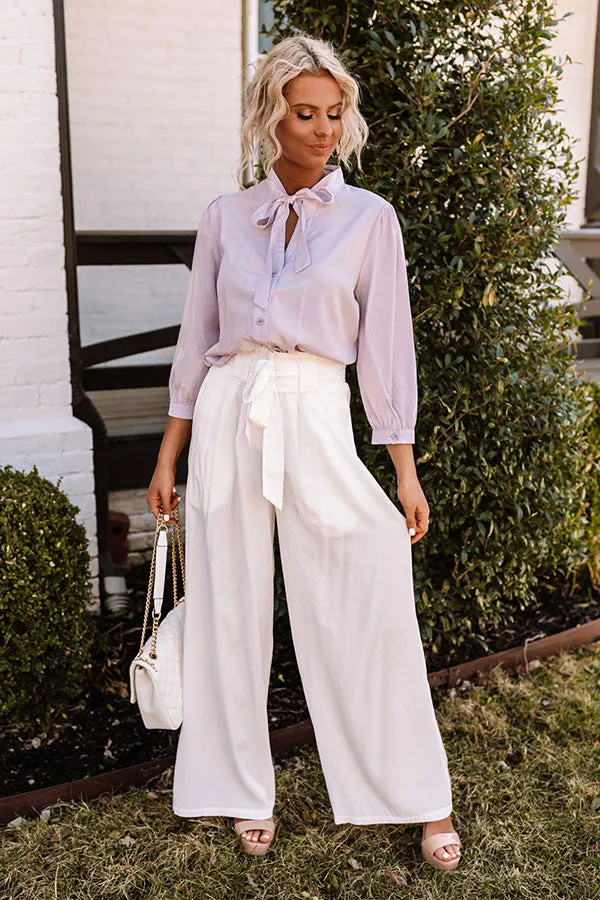 Hazelle High Waist Trousers In White