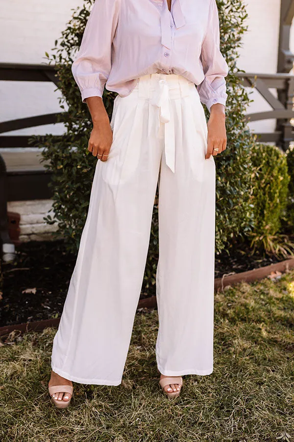 Hazelle High Waist Trousers In White