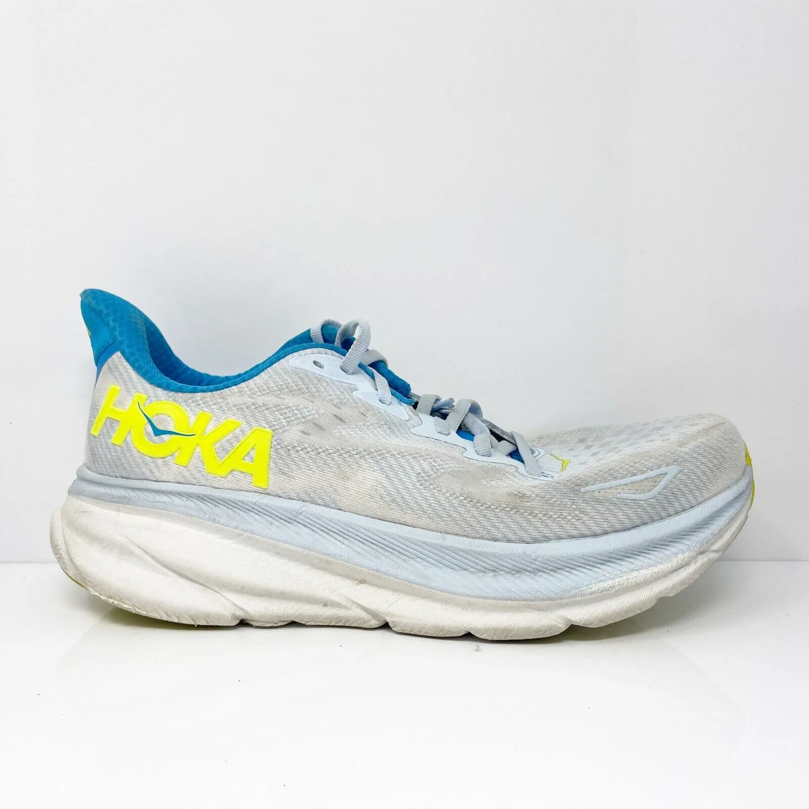 Hoka One One Mens Clifton 9 1127895 IWEP White Running Shoes Sneakers Size 9 D