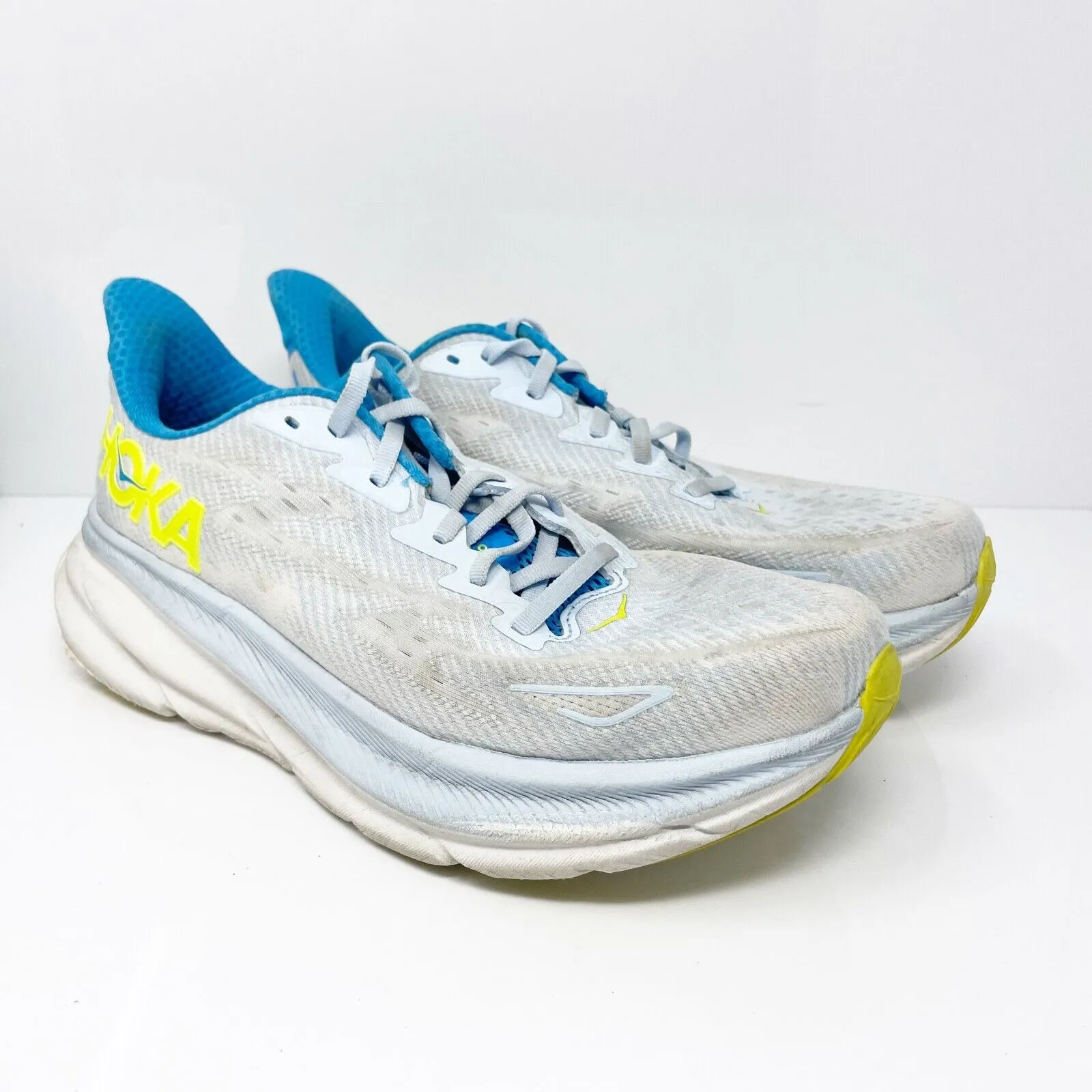 Hoka One One Mens Clifton 9 1127895 IWEP White Running Shoes Sneakers Size 9 D