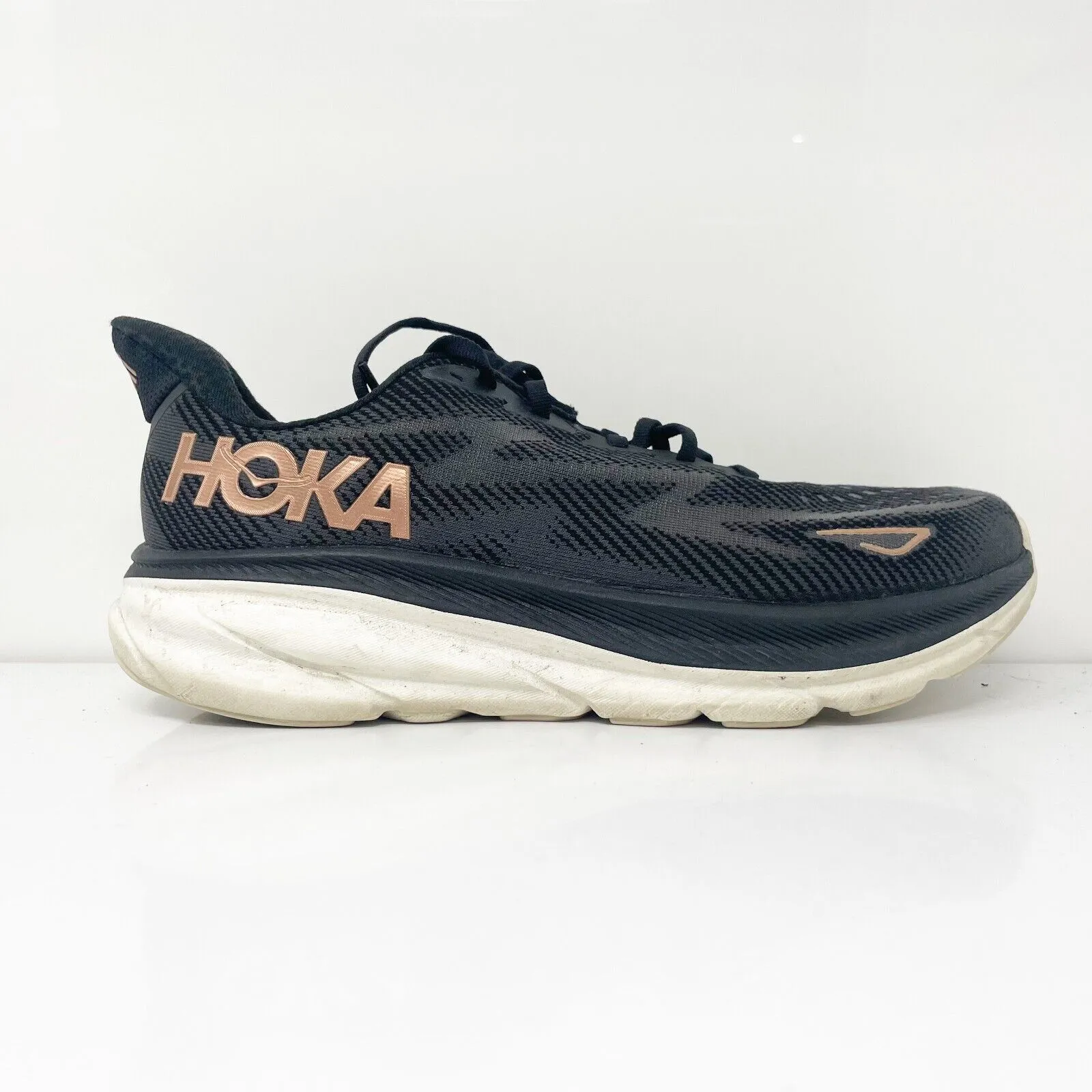 Hoka One One Womens Clifton 9 1132211 BRGL Black Running Shoes Sneakers Sz 9.5 D