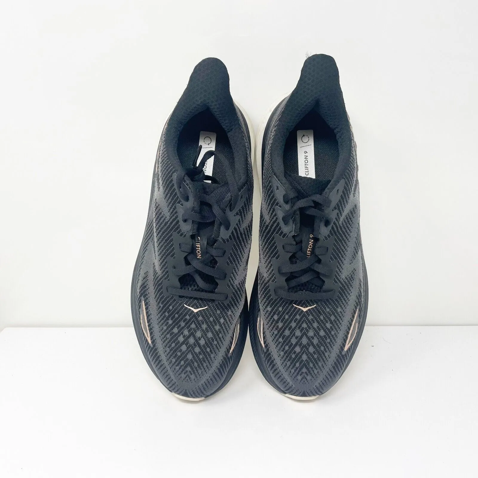 Hoka One One Womens Clifton 9 1132211 BRGL Black Running Shoes Sneakers Sz 9.5 D