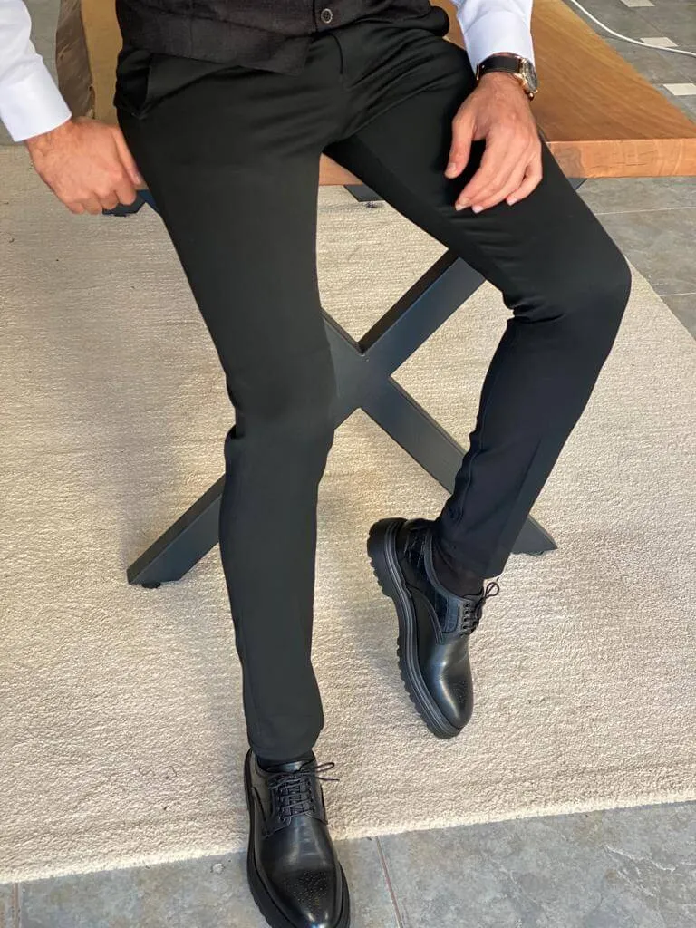 Hollo Black Slim Fit Trousers