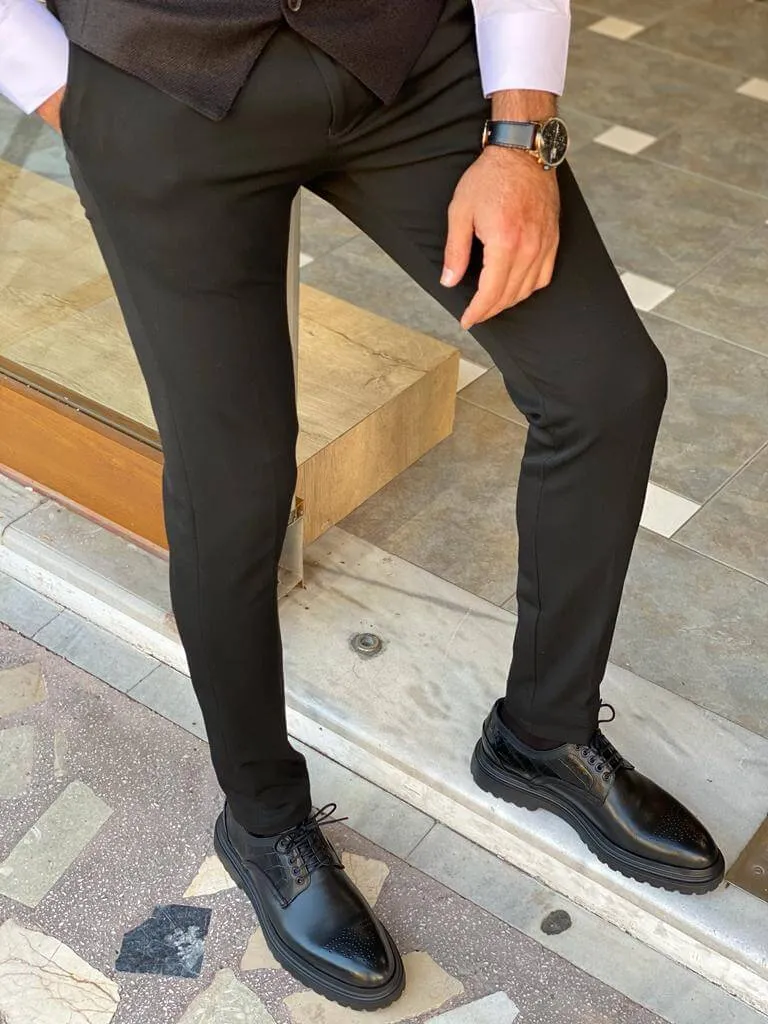 Hollo Black Slim Fit Trousers