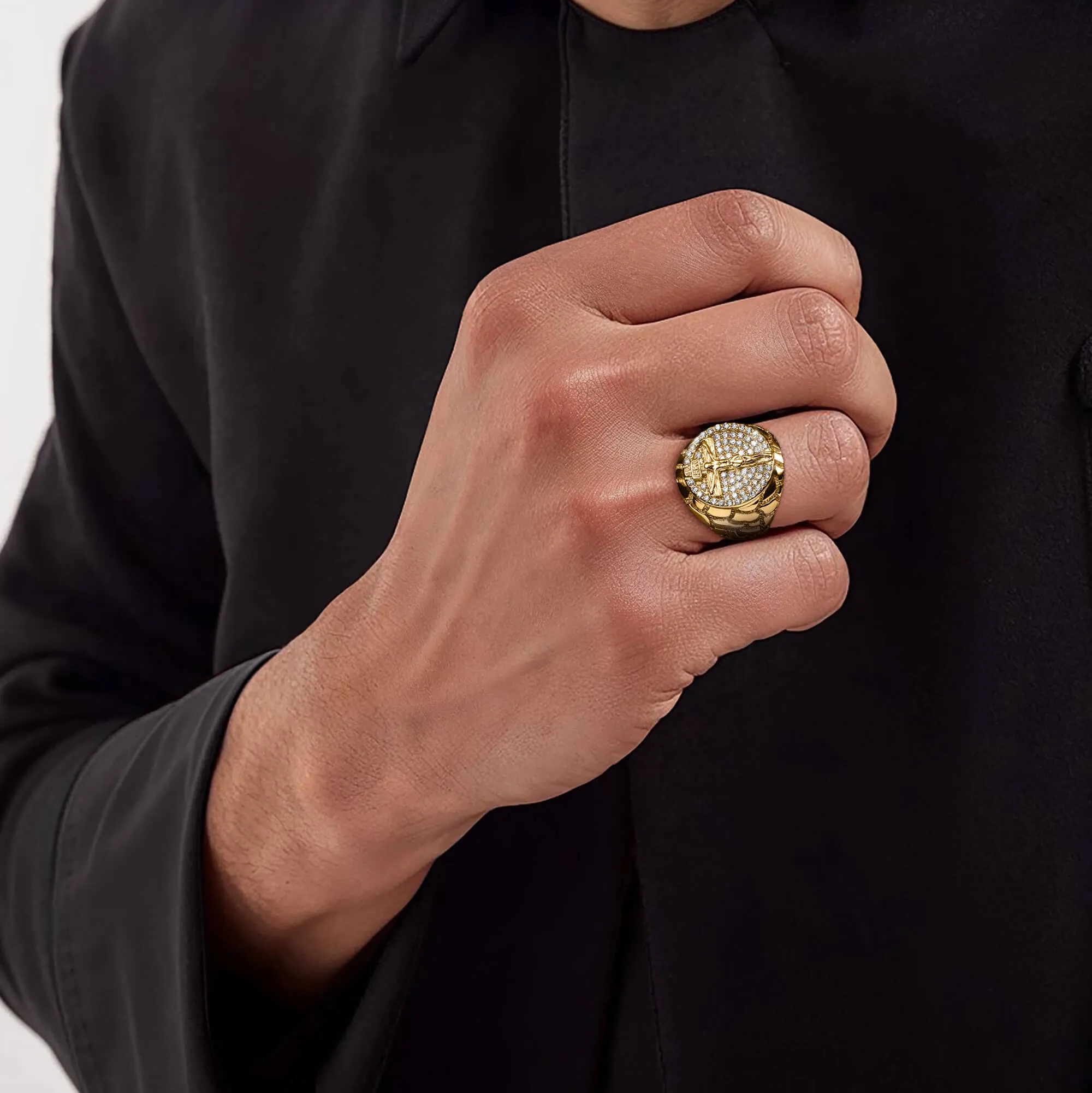 Sacred Ring for Men with Glowing Halo