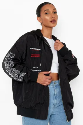 Hooded Moto Bomber Jacket