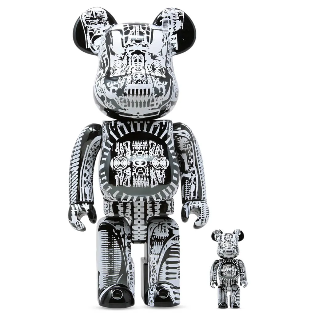 H.R. Giger Black Chrome Ver. 100% & 400% BE@RBRICK Set