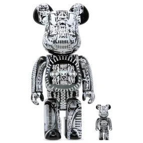 H.R. Giger Black Chrome Ver. 100% & 400% BE@RBRICK Set